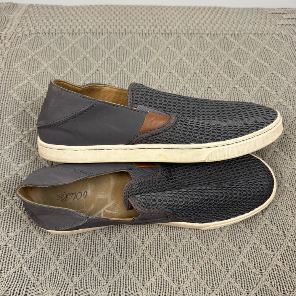 OluKai Pehuea women's slip-on shoes in gray 9.5